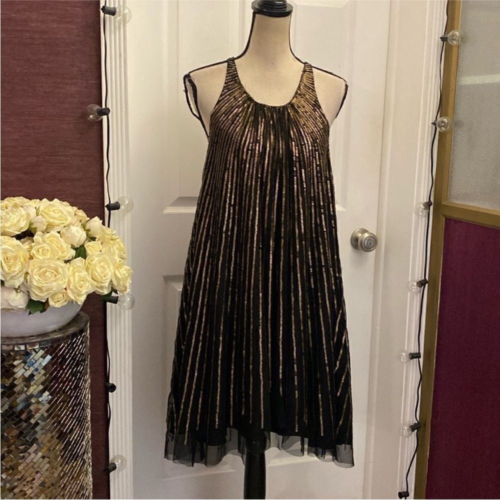 Dallin ChaseChic Black and Gold Sequin Mini Dress, XS
